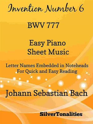 cover image of Invention Number 6 BWV 777 Easy Piano Sheet Music